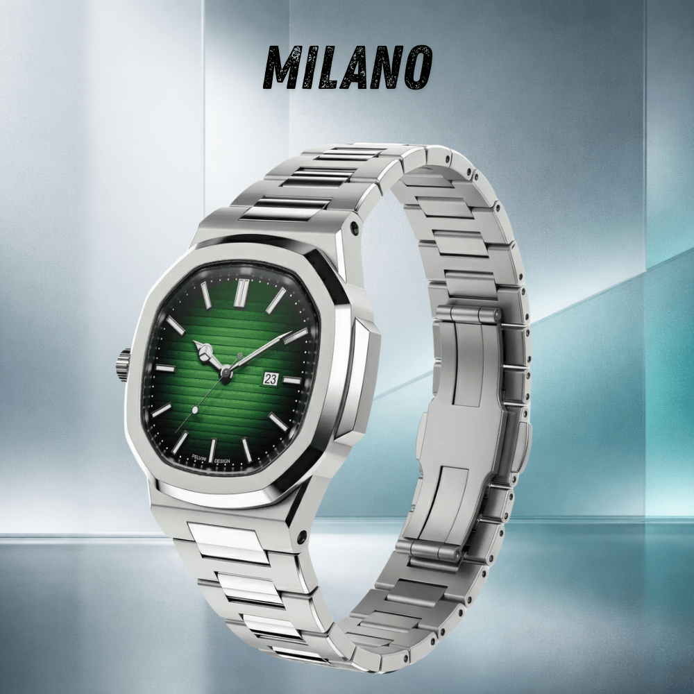 Ασημί Ρολόι Με Πράσινο Καντράν [Green Watch]