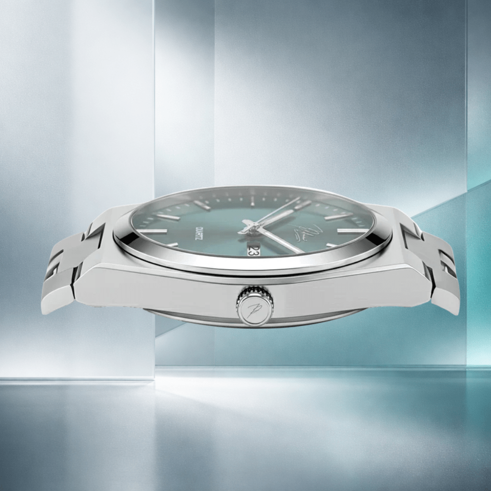 Ασημί Ρολόι Με Πράσινο Καντράν [Green Watch]