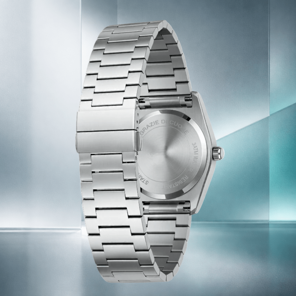 Ασημί Ρολόι Με Πράσινο Καντράν [Green Watch]